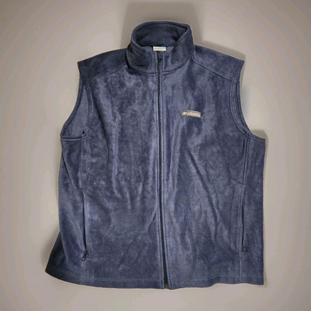 Columbia Mens XL Navy Blue Fleece Vest Steens Mountain Full Zip Jacket Extra Lg